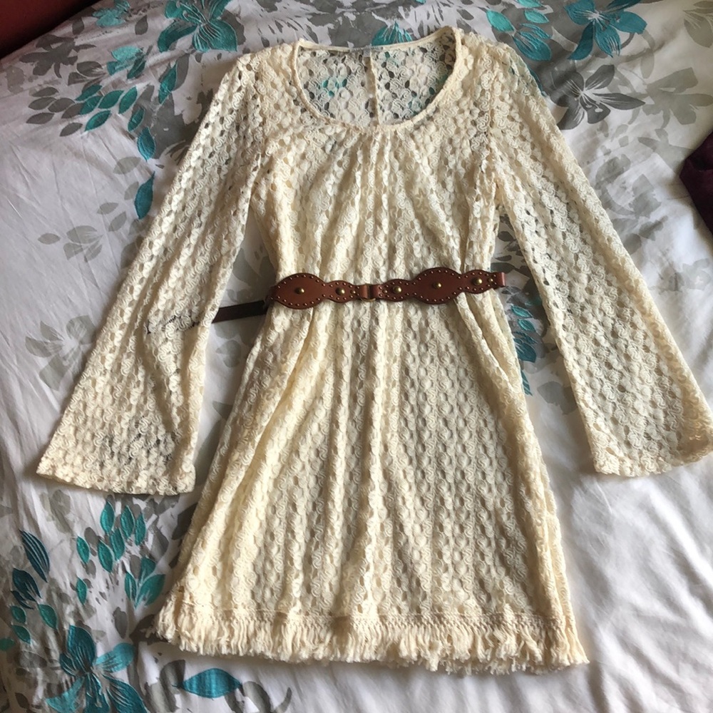 Lace Dress with Belt